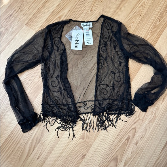 ashim Tops - 🖤 Ashim Hot Topic Y2K Goth Sheer Beaded Mesh Cardigan – NWT – Size M